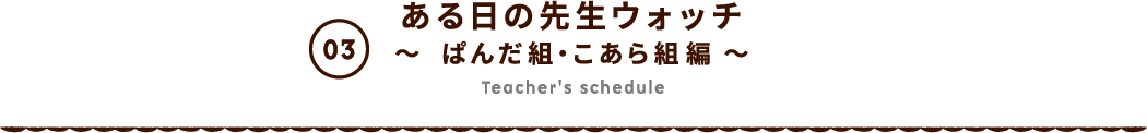 ある日の先生ウォッチ 〜 ぱんだ組・こあら組編 〜